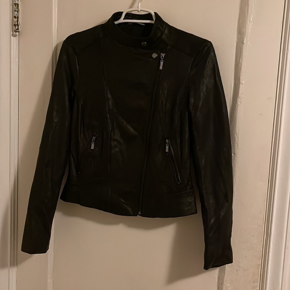 Cole Hahn Black Genuine Leather Jacket - Picture 5 of 10